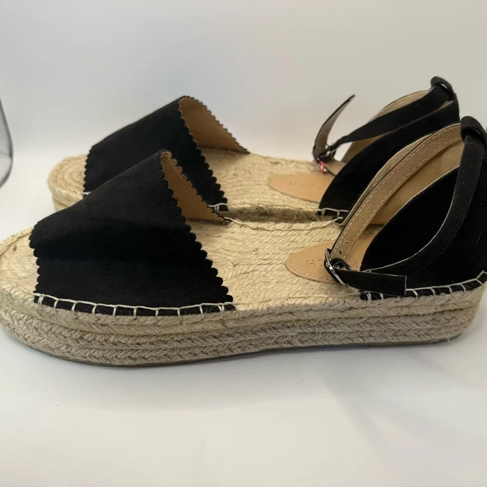 Black Espadrille Flatform Sandals
